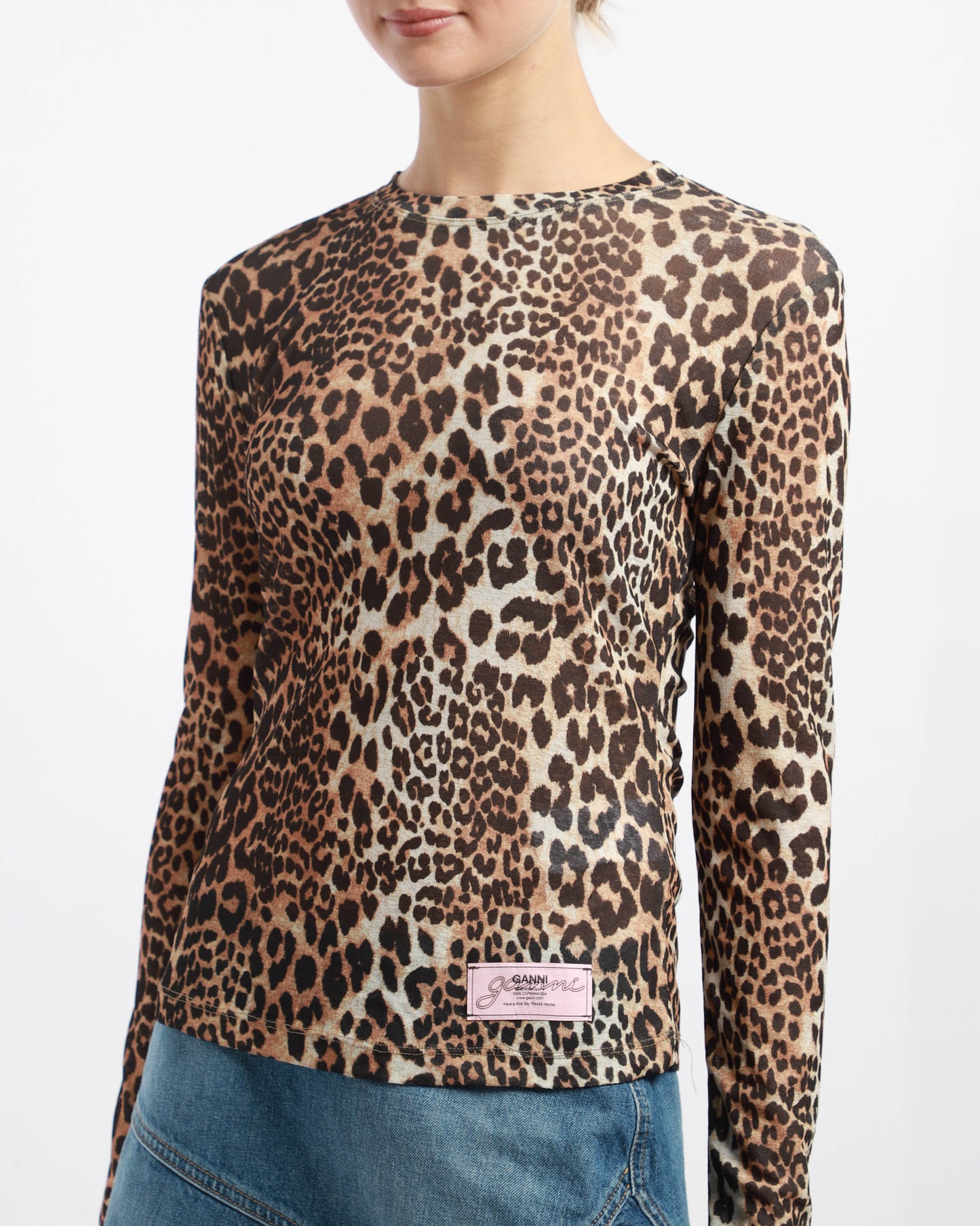 Leopard Mesh Top