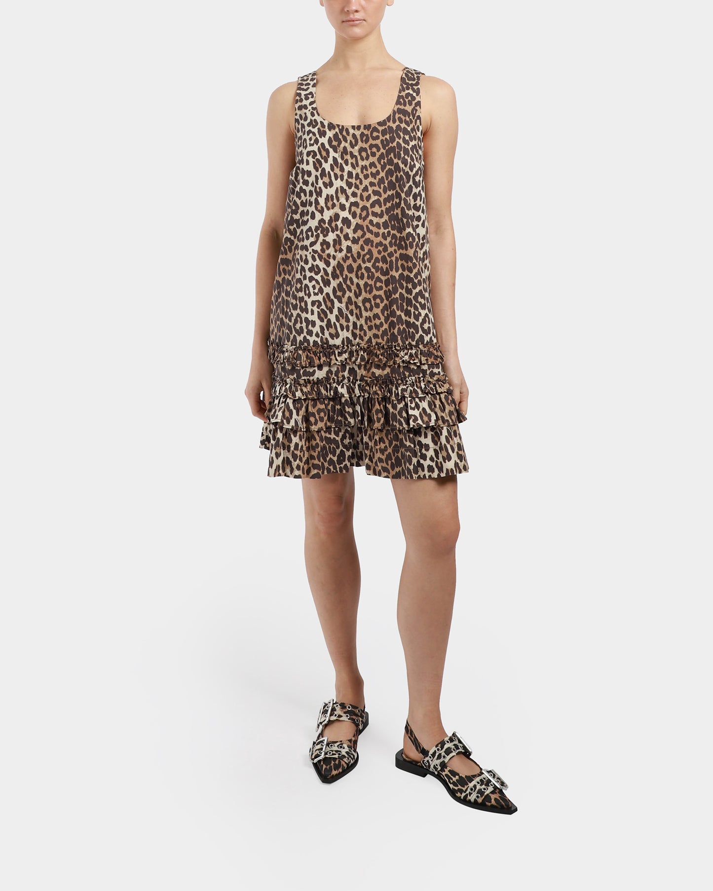 Printed Cotton Poplin Mini Dress