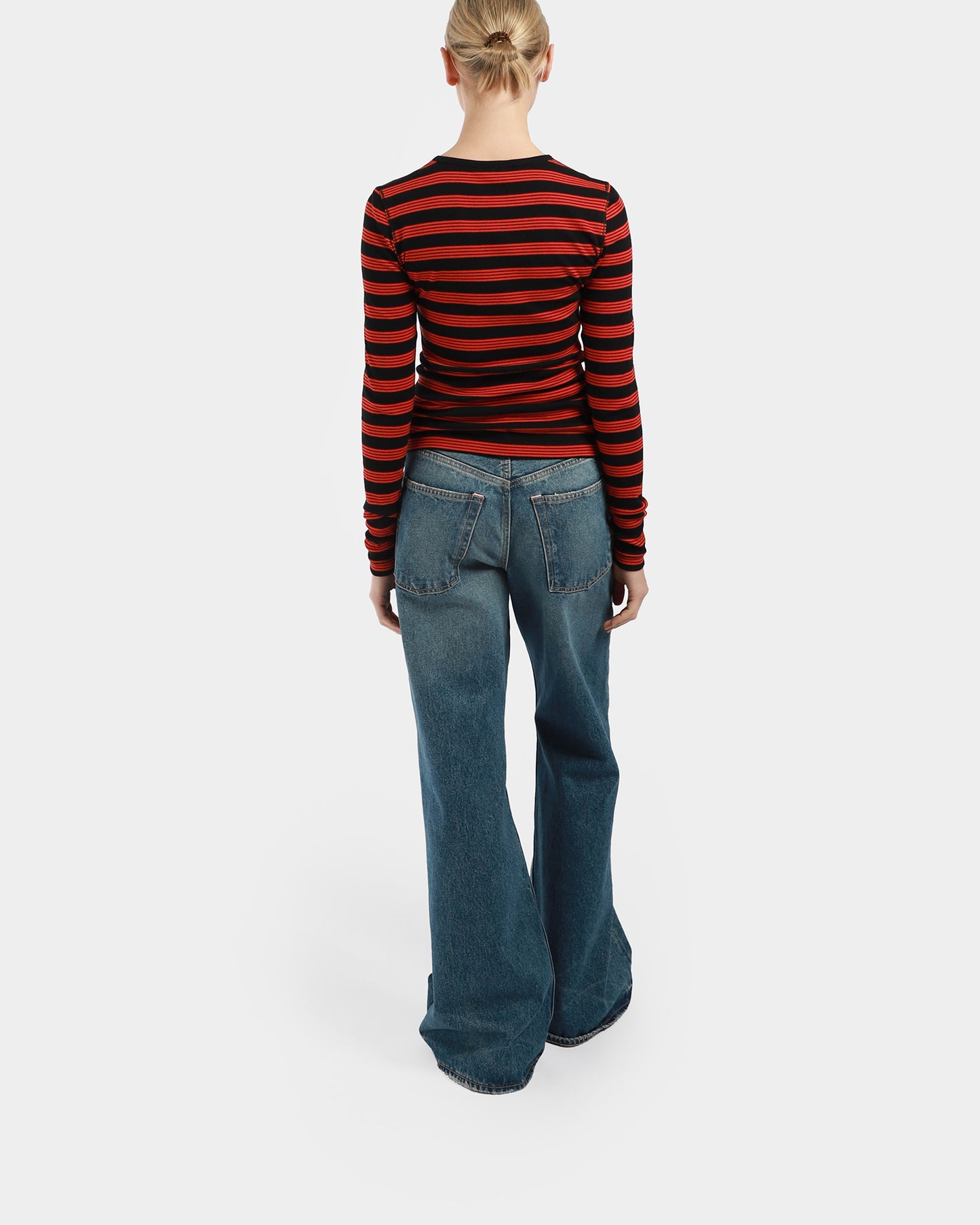 Soft Cotton Rib Striped Top