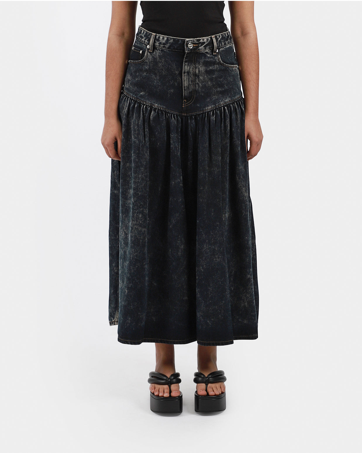 Denim Long Skirt