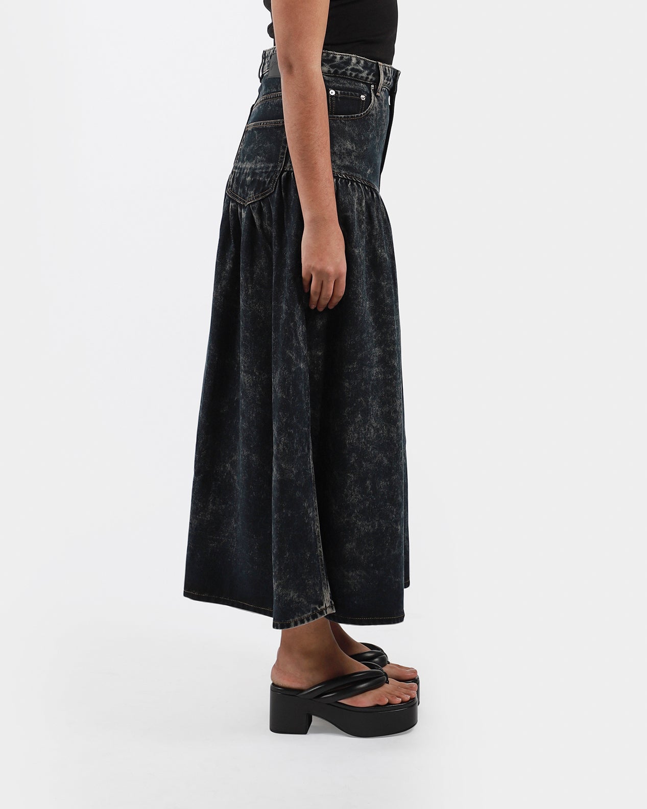Denim Long Skirt
