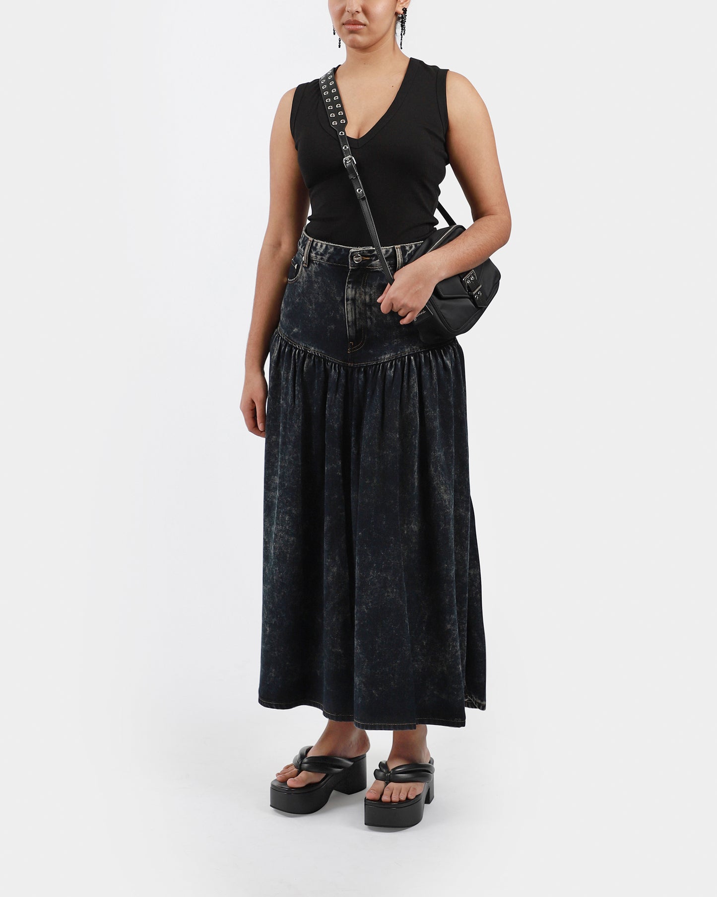 Denim Long Skirt