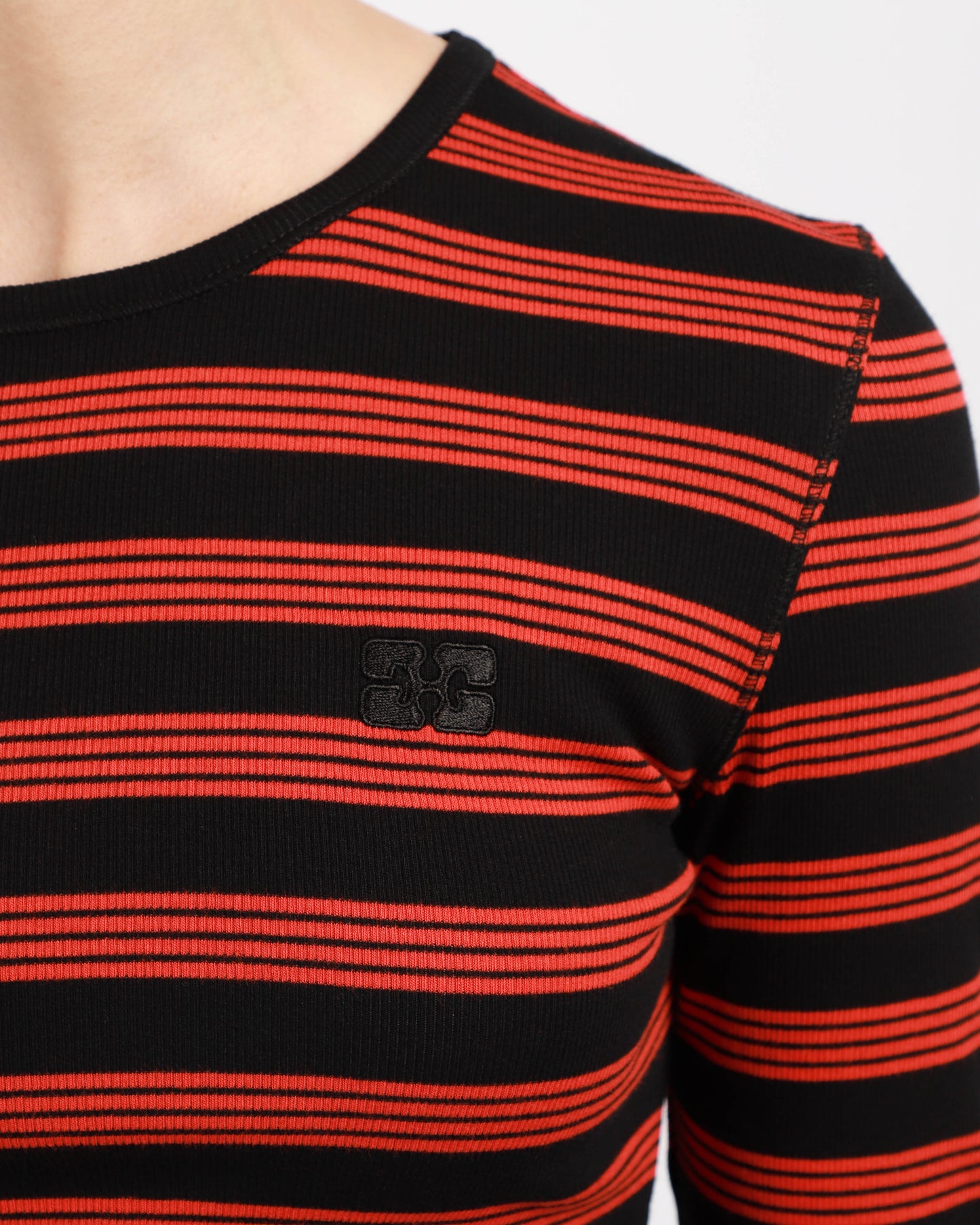 Soft Cotton Rib Striped Top