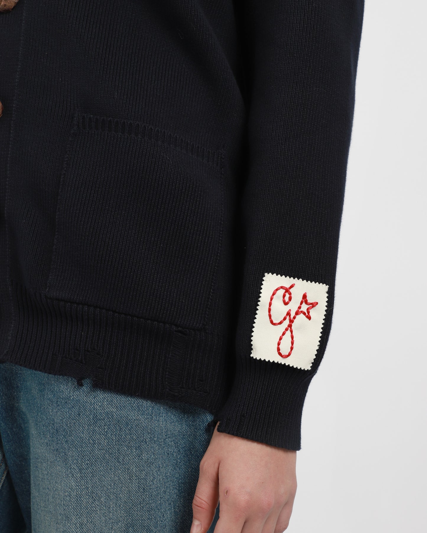 Golden Distressed Cardigan