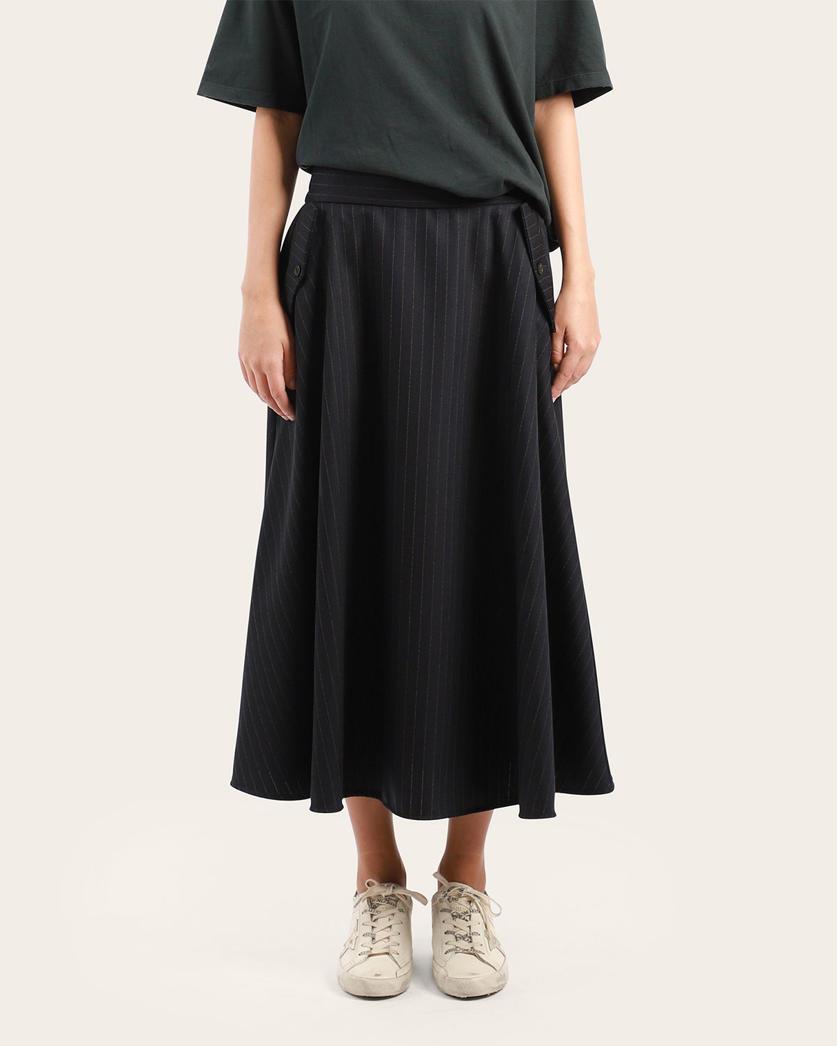 Circle Pinstripe Skirt