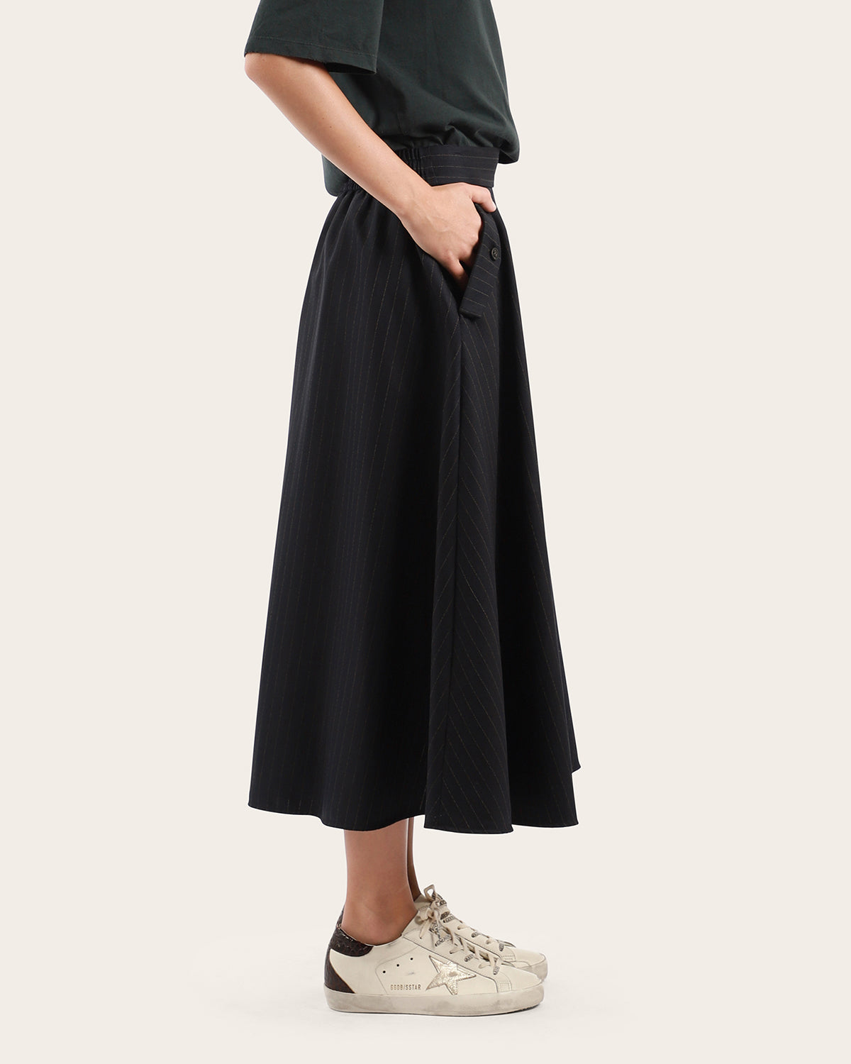 Circle Pinstripe Skirt