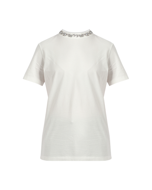 Golden Regular Distressed Embroidered T-Shirt