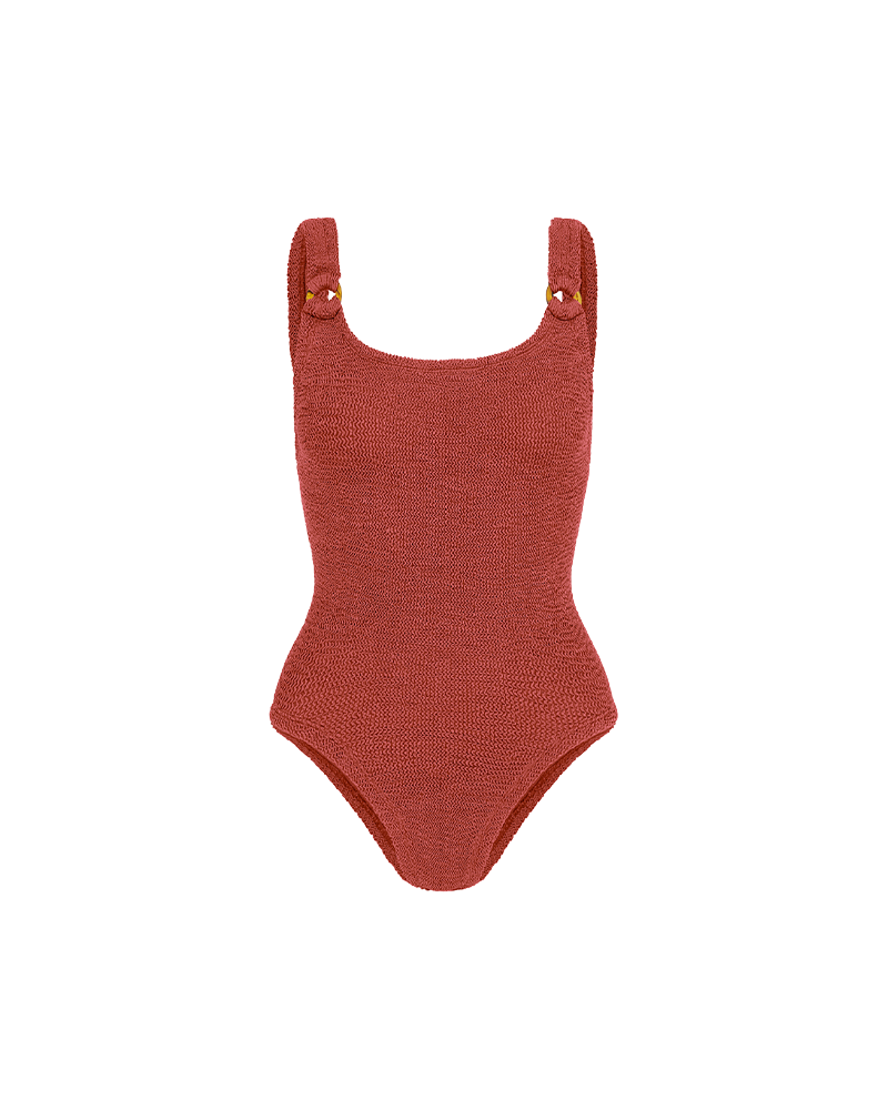 Domino Metallic Crinkle Swimsuit