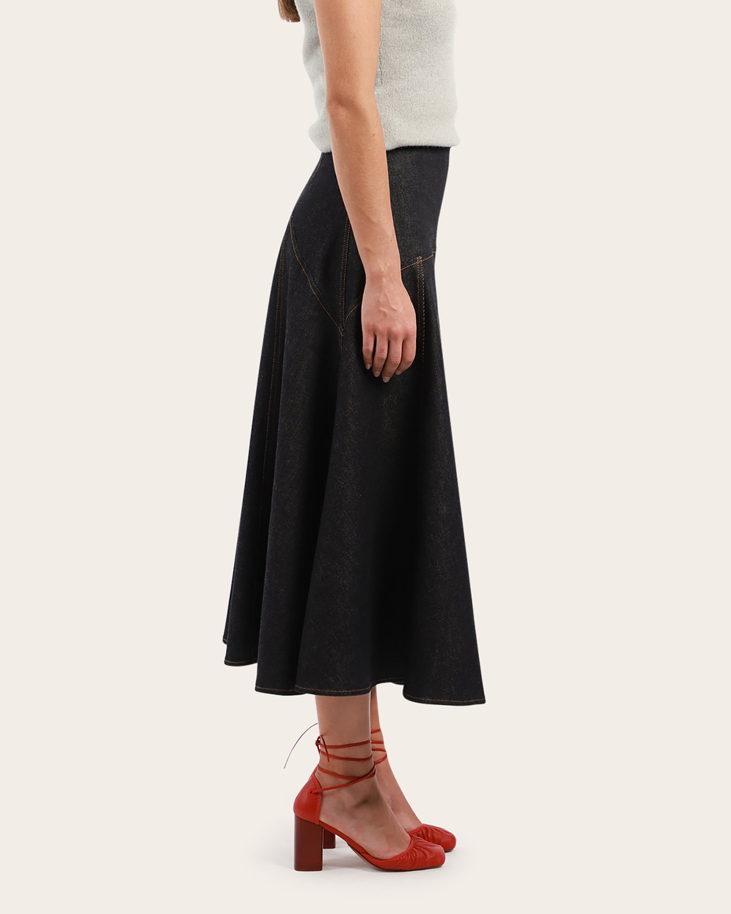 Triangle de-Nimes denim skirt