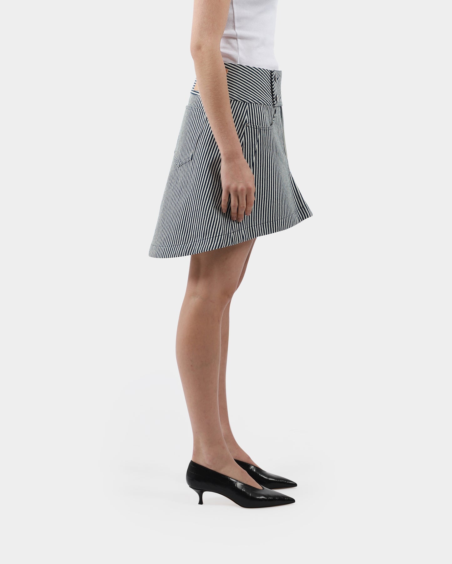 Curved Hem Mini Skirt