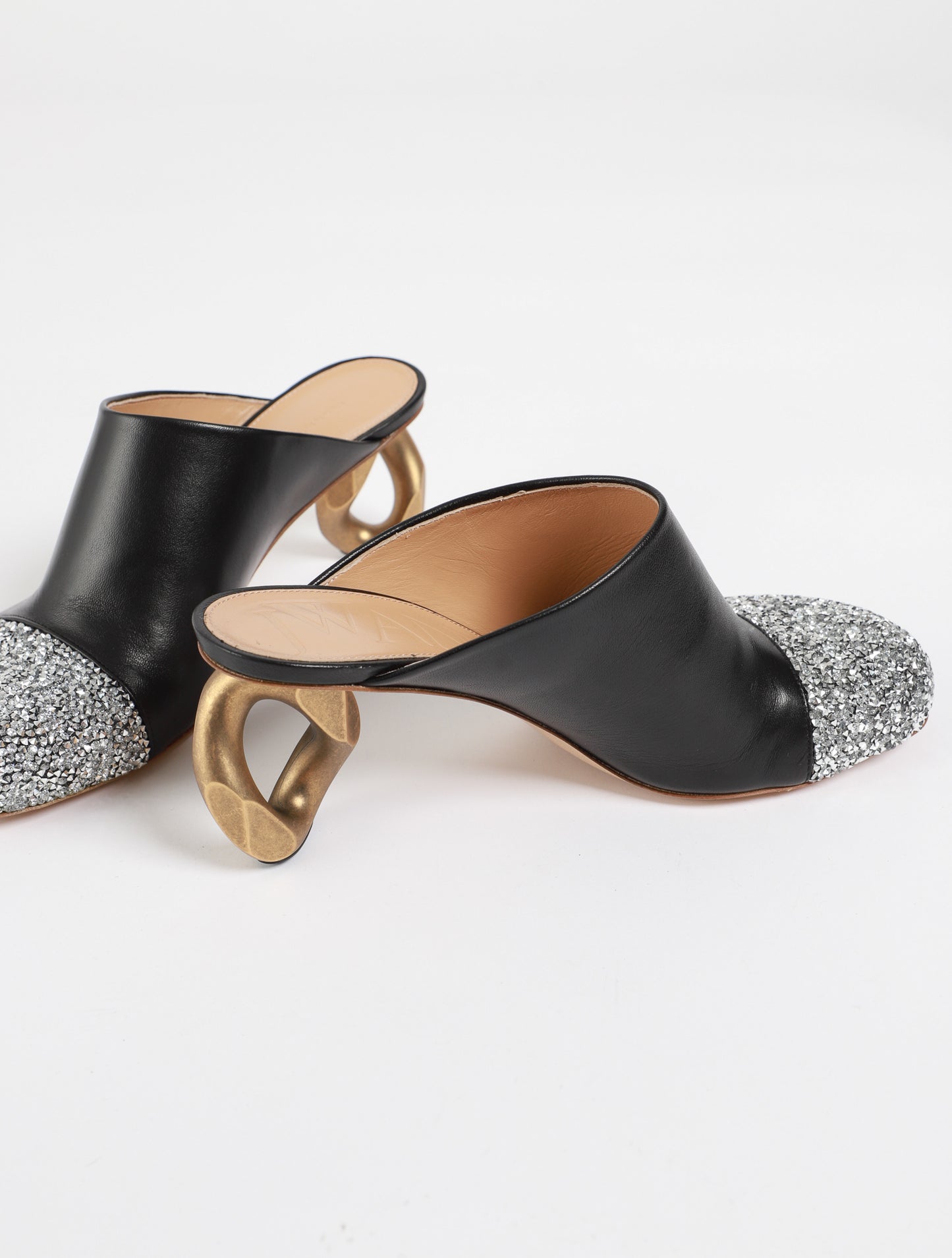 Chain Heel Mule Heels