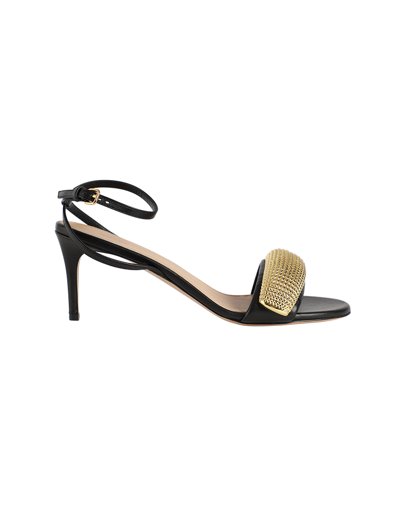Metal Bar Kitten Heels