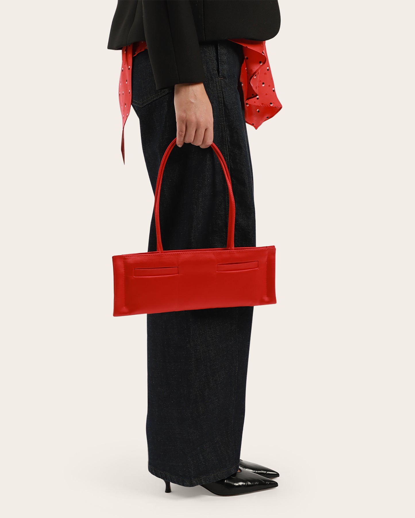 Satin Rectangulo Pockets Bag