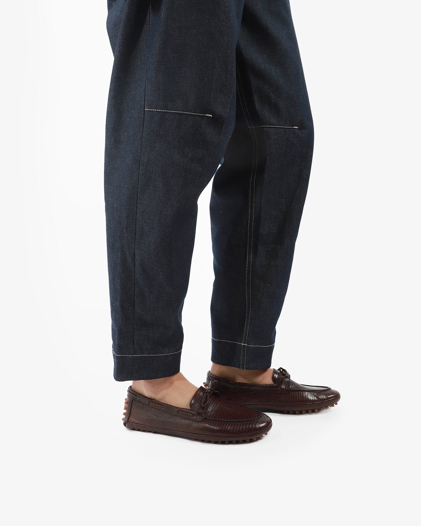 Snake Embossed Driver Moccasins