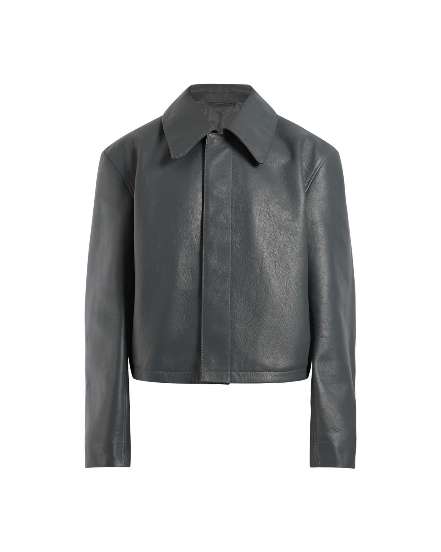 Boxy Cropped Leather Jacket
