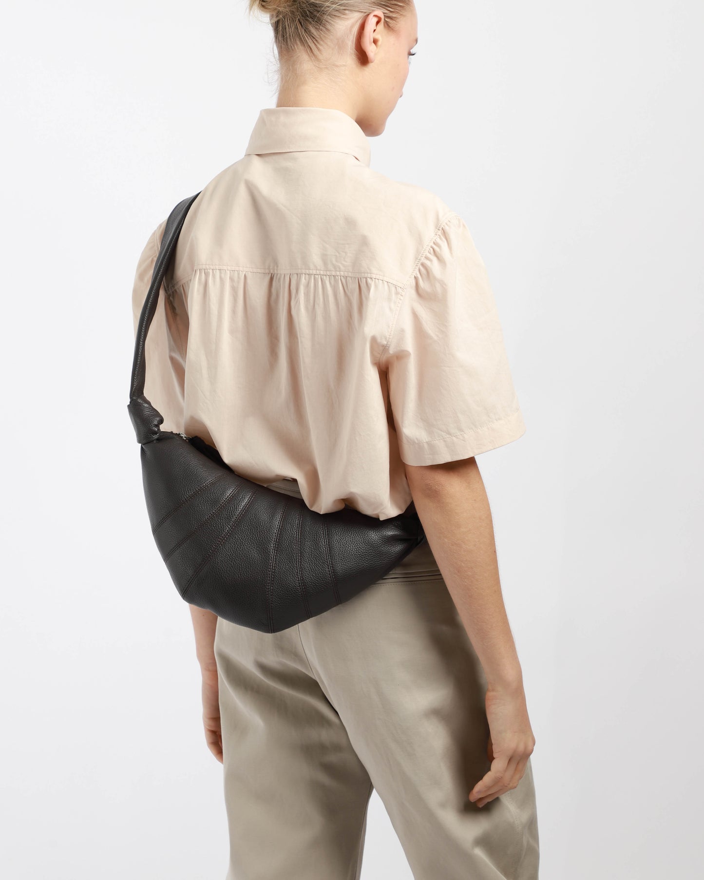 Small Soft Grained Croissant Bag