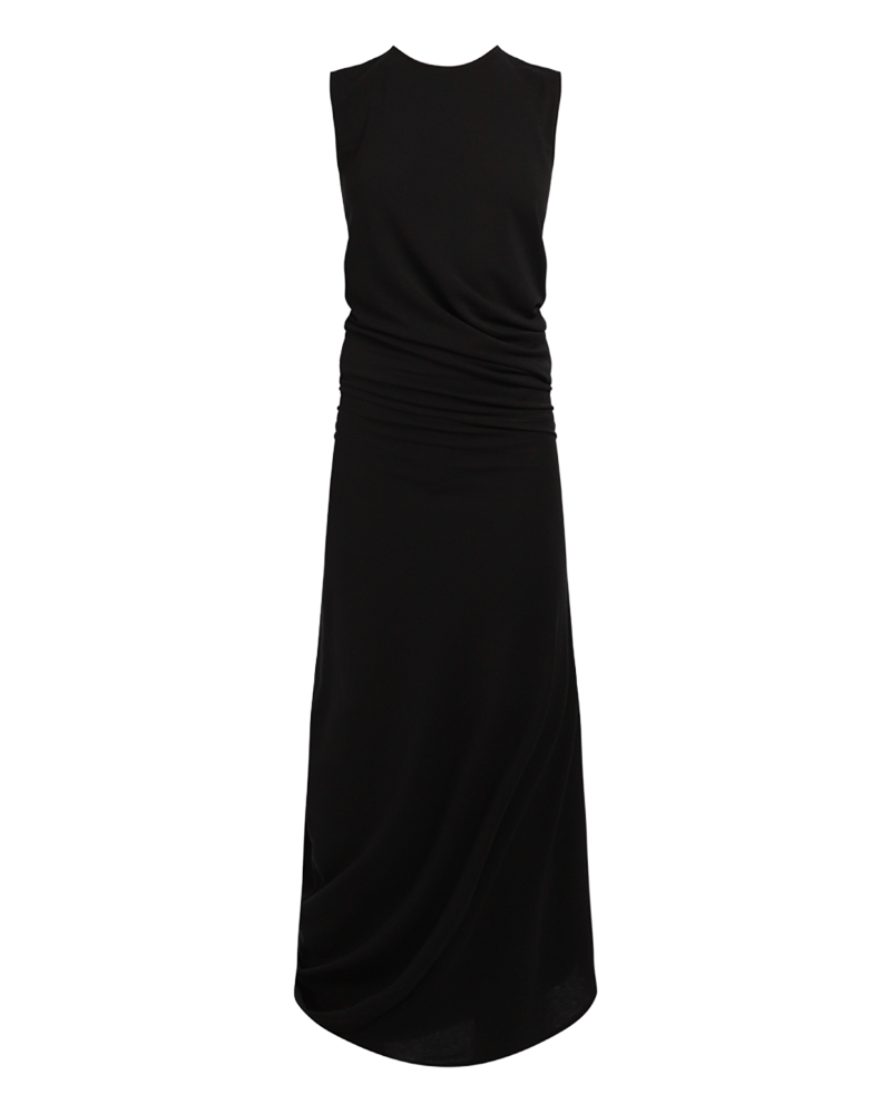 lemaire-fitted-twisted-dress-black