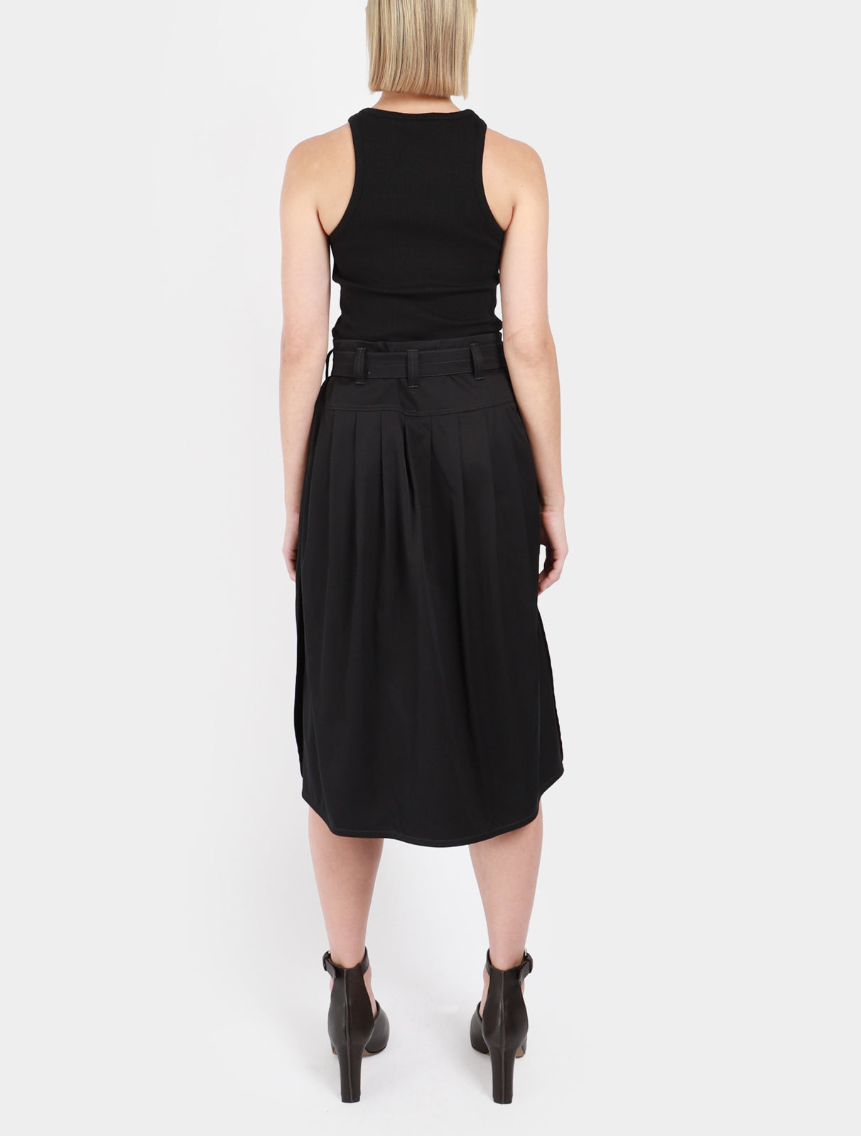 Pleat Belted Skirt