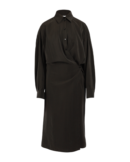 Straight Collar Twisted Dress