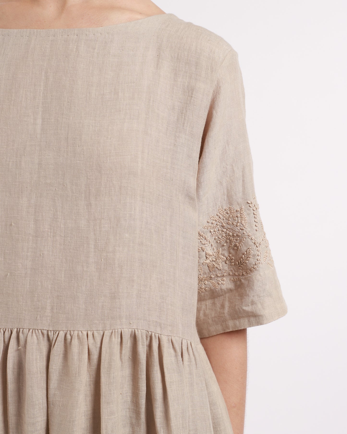Embroidered Sleeve Dress