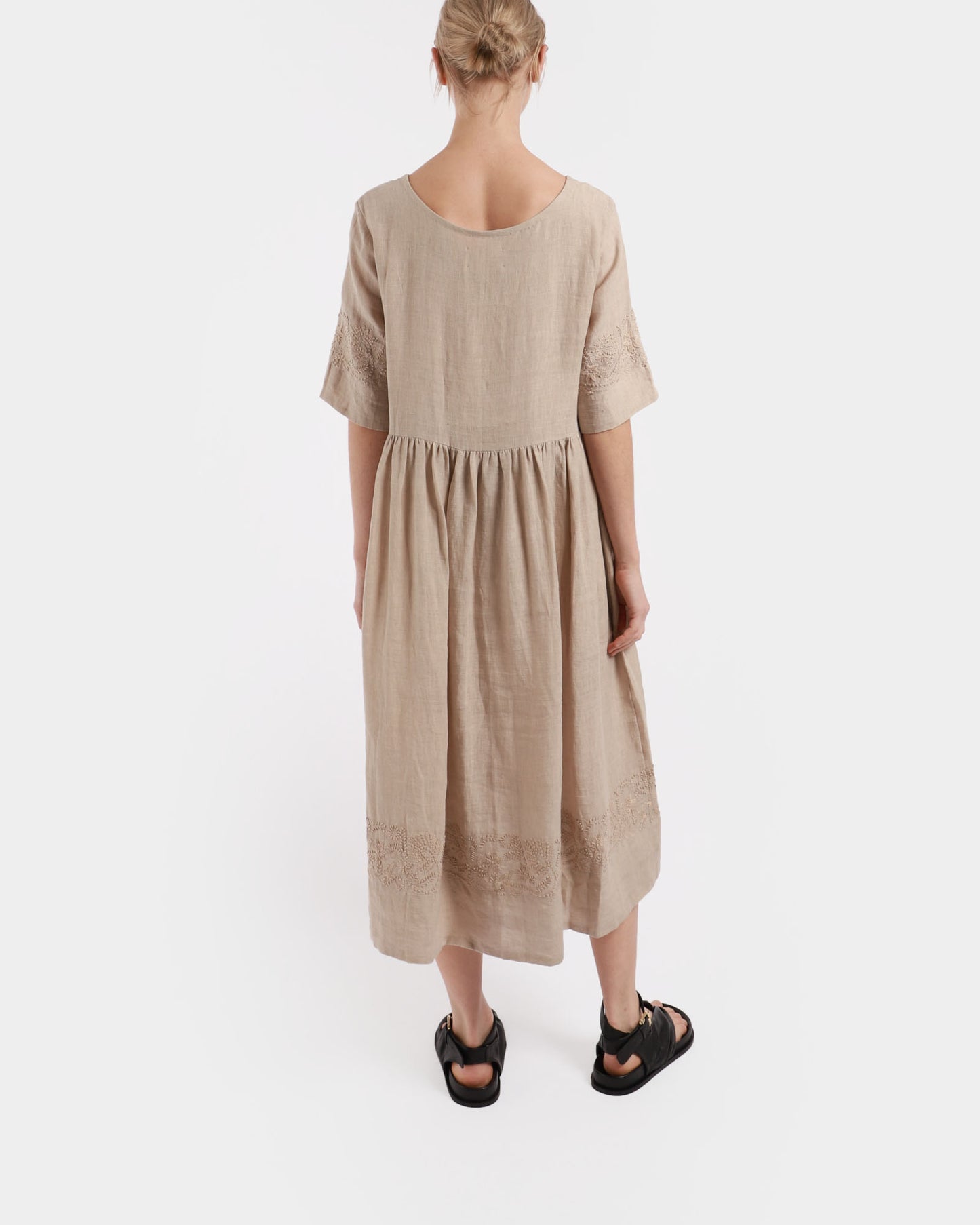 Embroidered Sleeve Dress