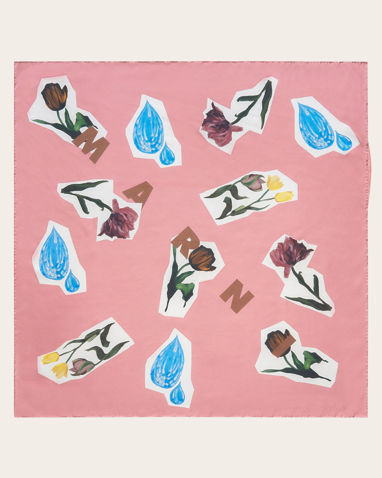 Logo Print Silk Scarf