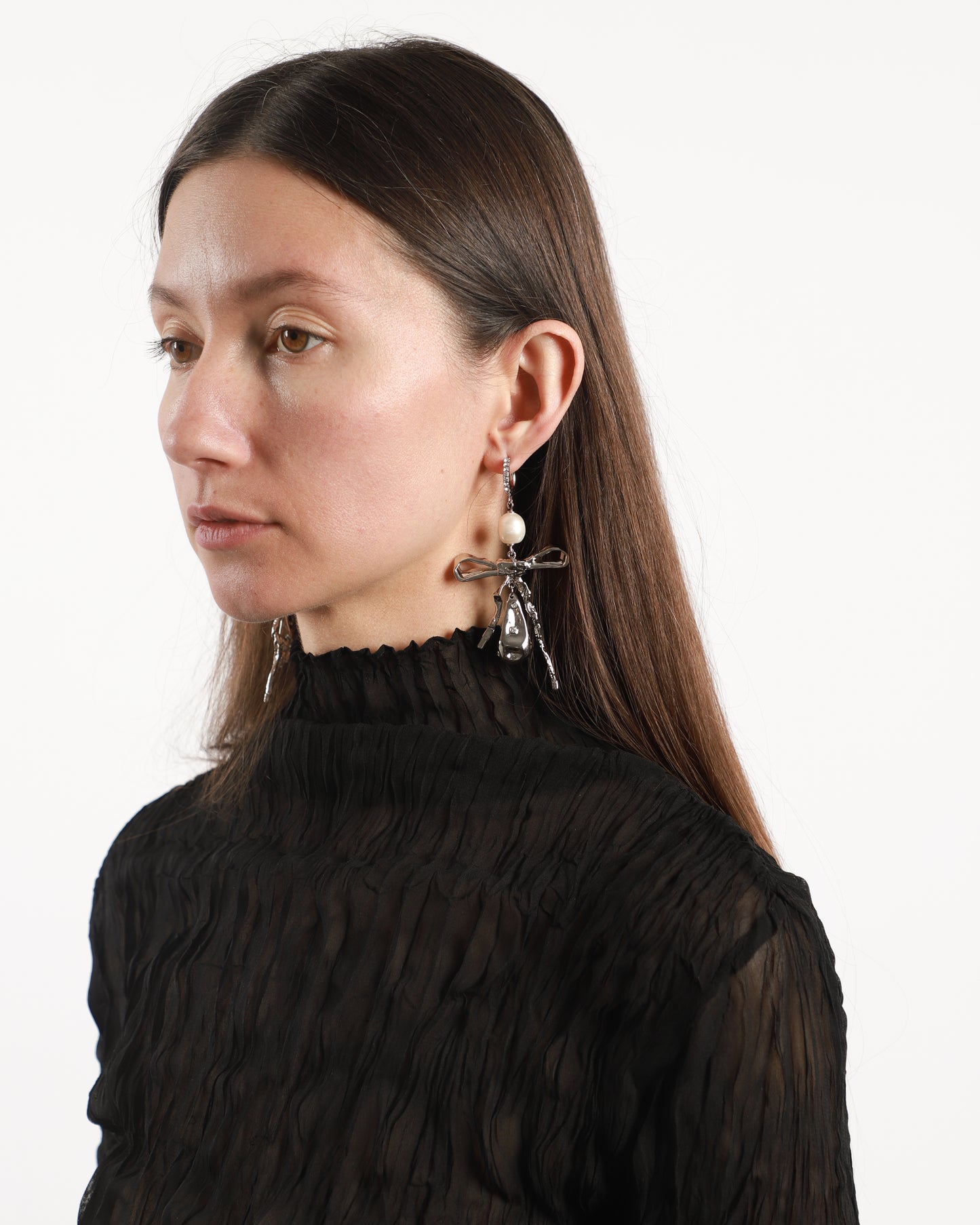 Pearl Bow Earrings