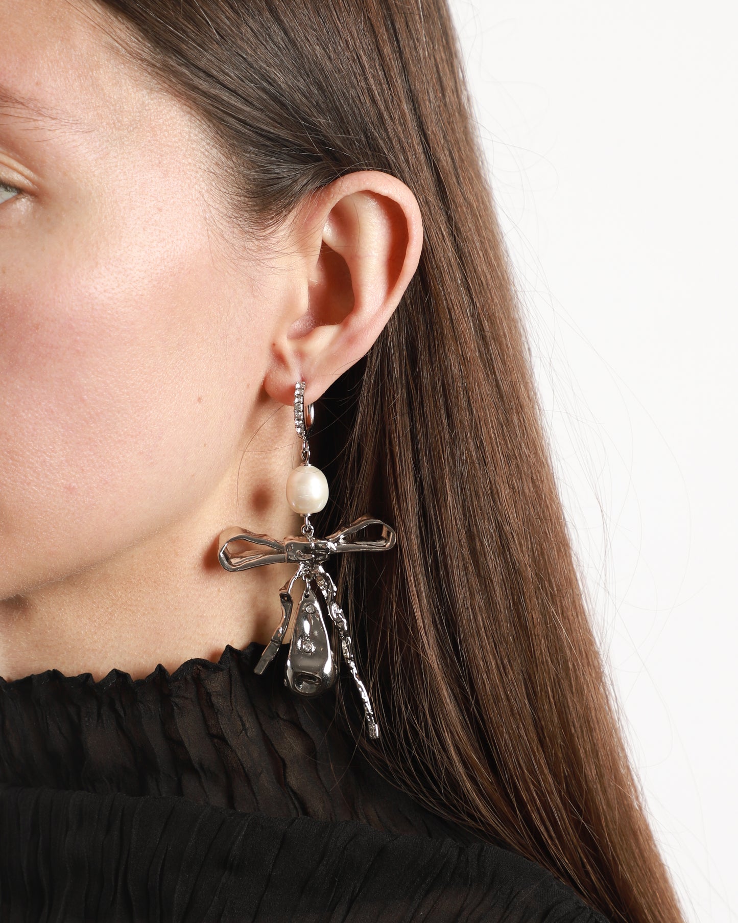 Pearl Bow Earrings