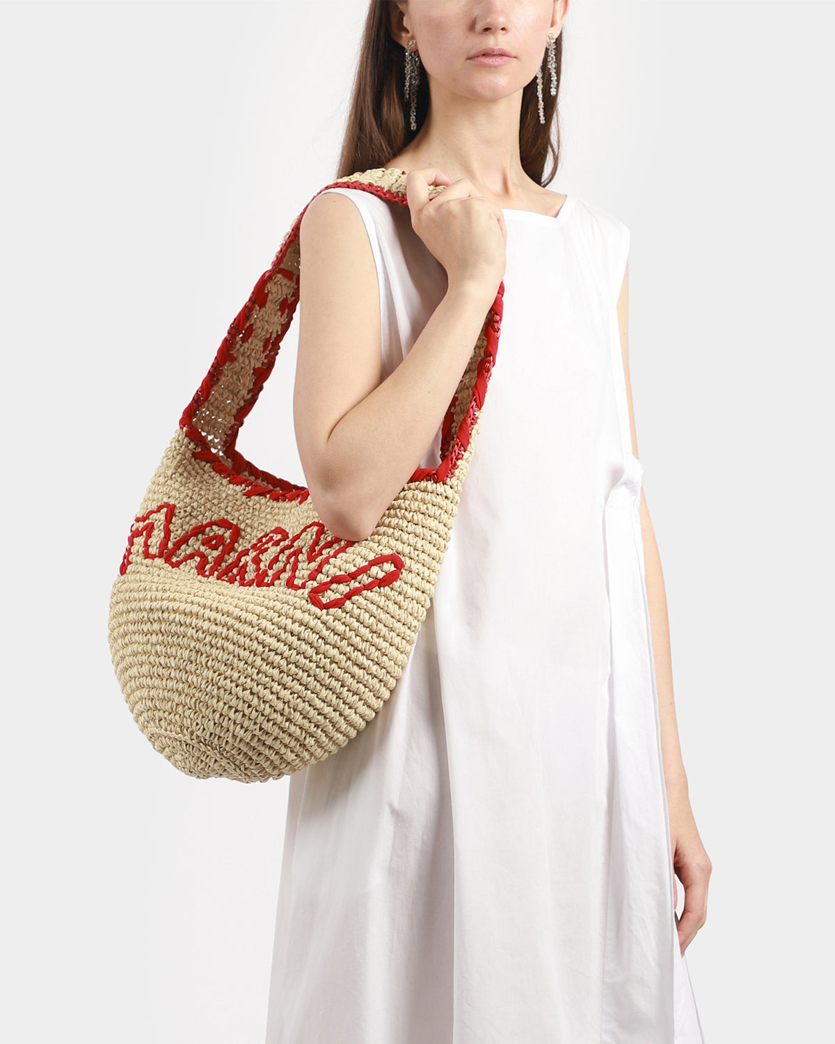 Raffia Logo Bag