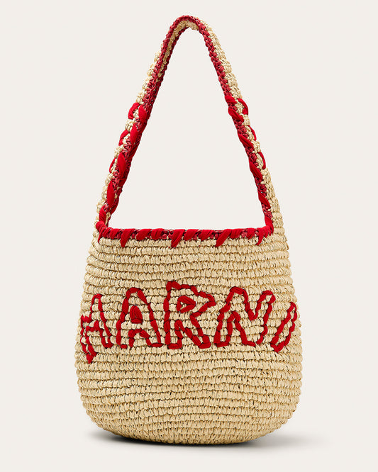 Raffia Logo Bag
