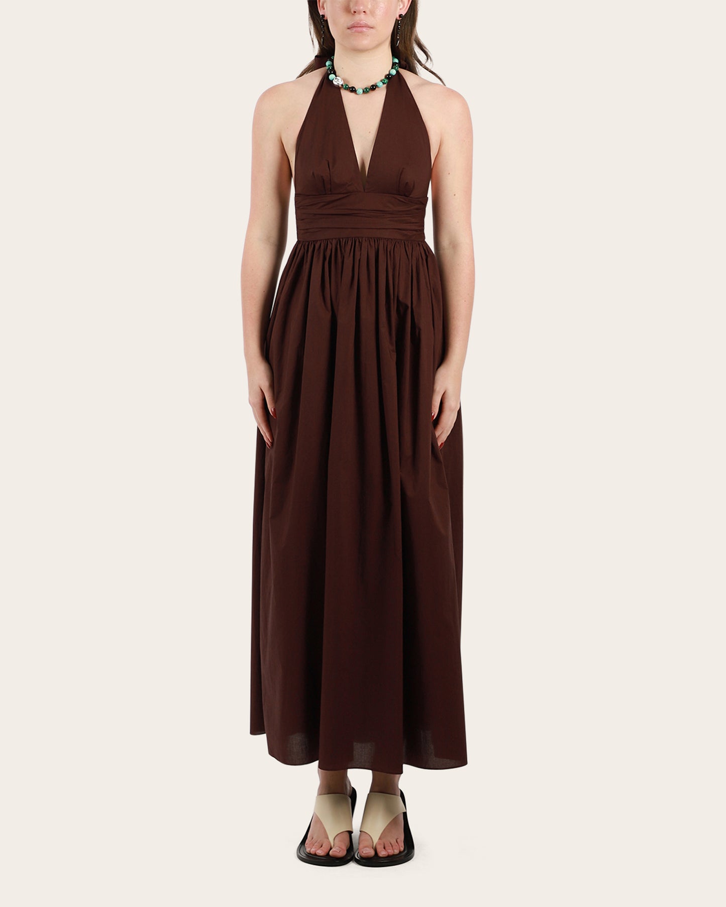 Plunge Halter Dress