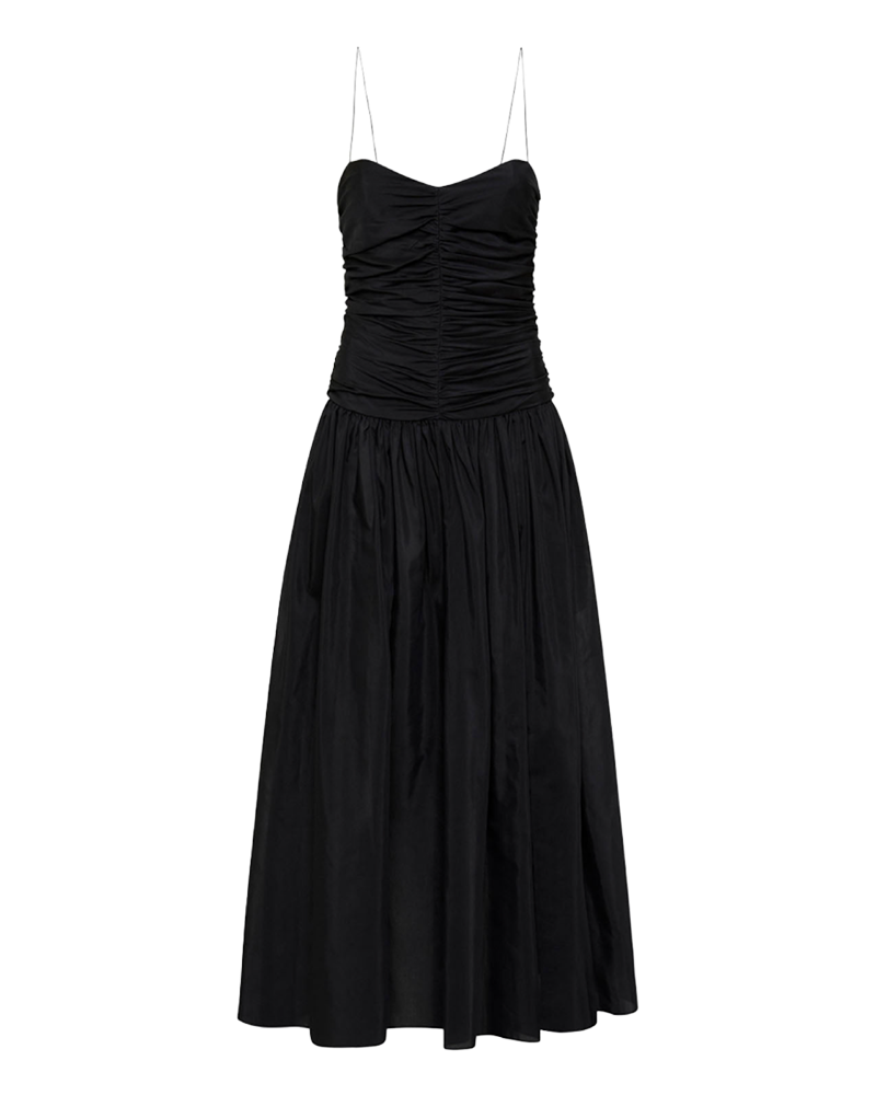 matteau-gathered-drop-waist-dress-black