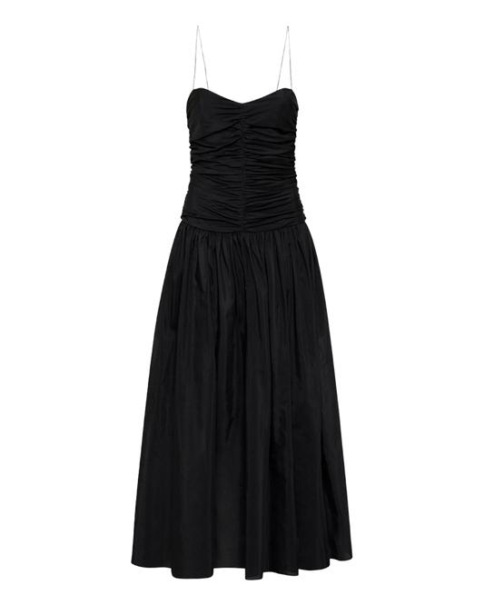 matteau-gathered-drop-waist-dress-black