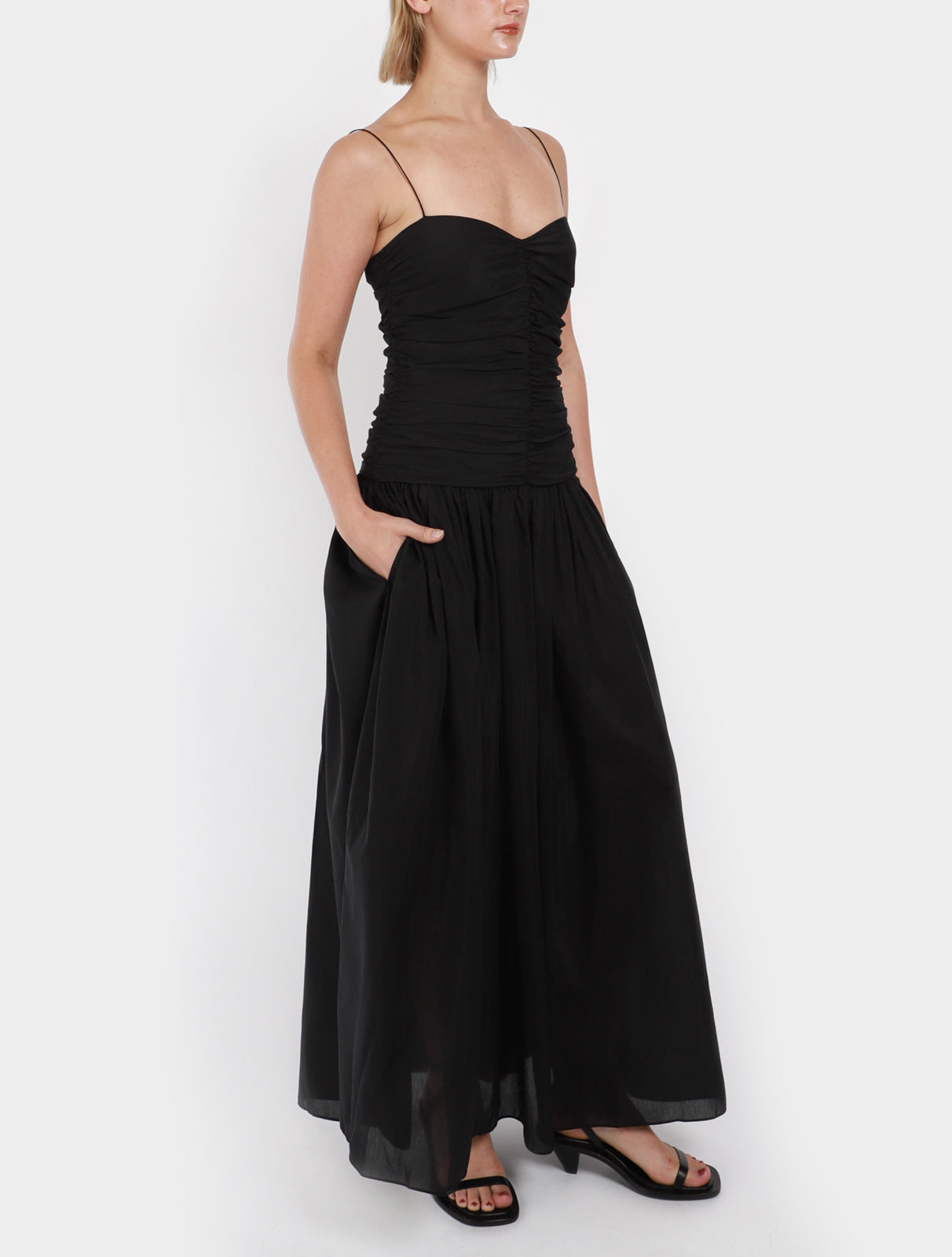 Gathered Drop Waist Dress