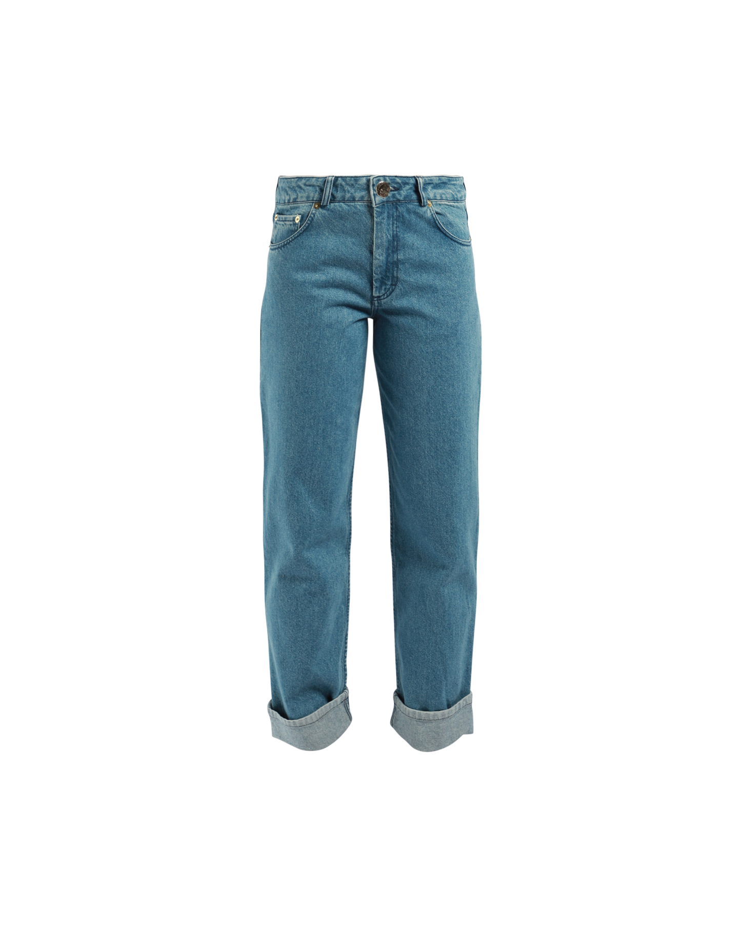 Mid-Rise Turn-Up Hem Jeans