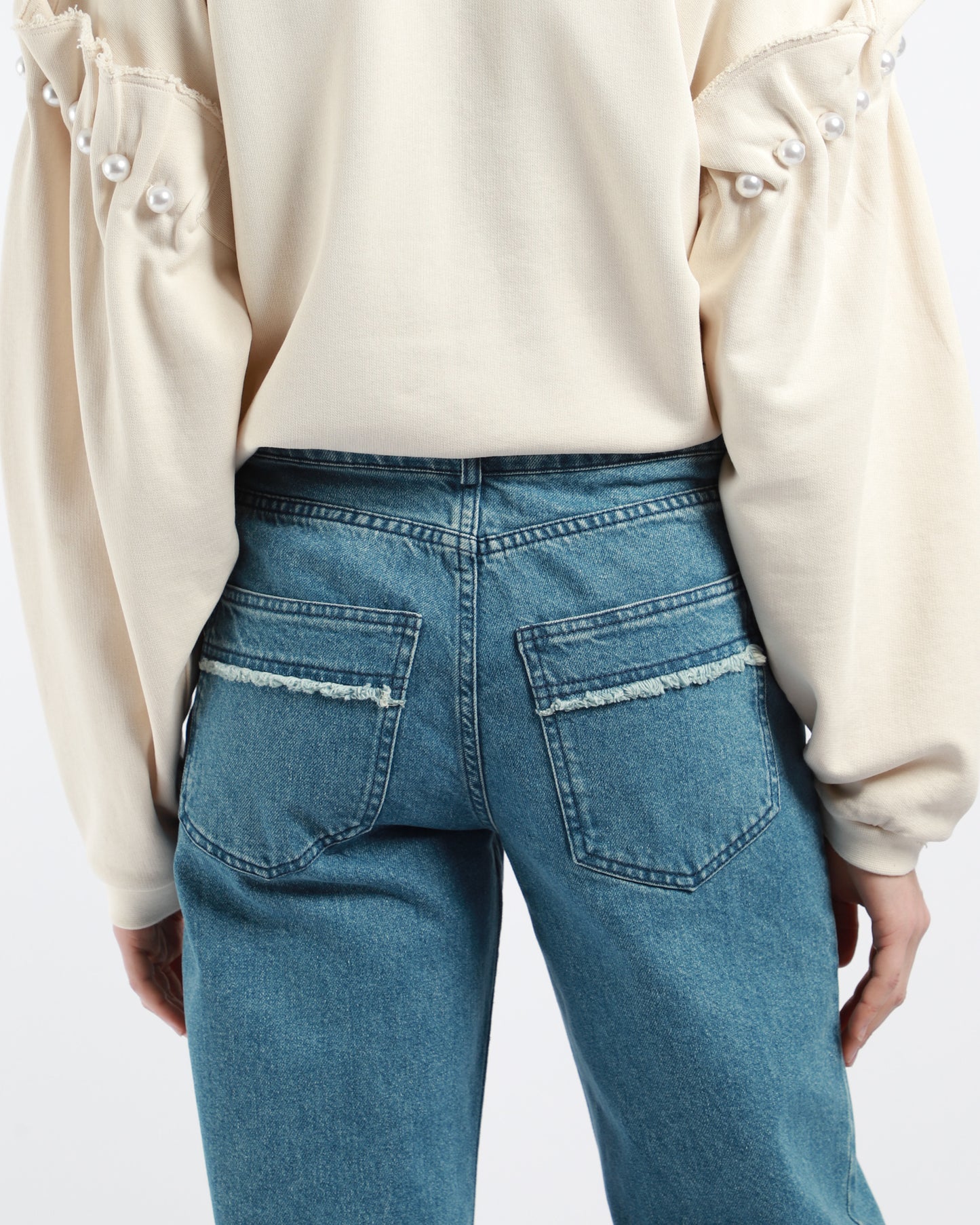 Mid-Rise Turn-Up Hem Jeans
