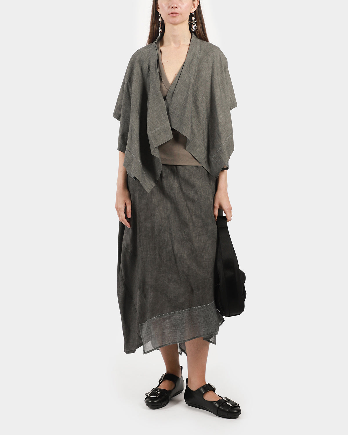 Charcoal Shrug Blouse
