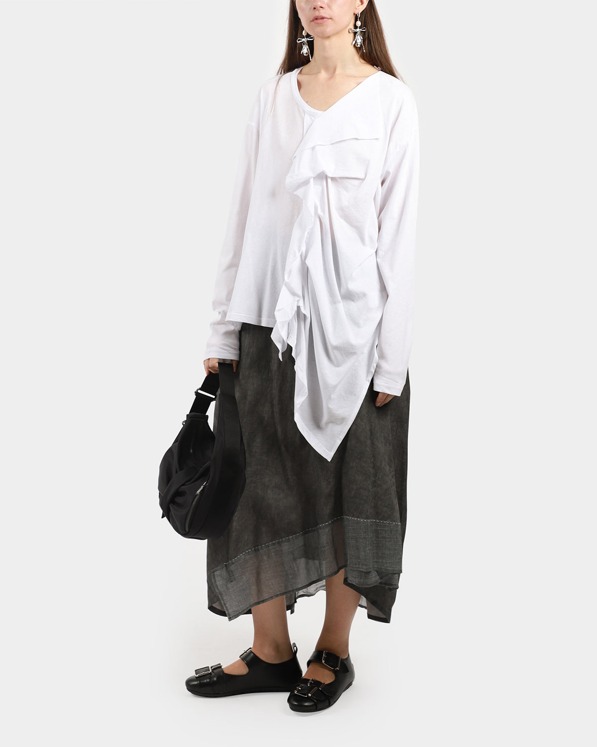 Charcoal Contrast Stitch Skirt