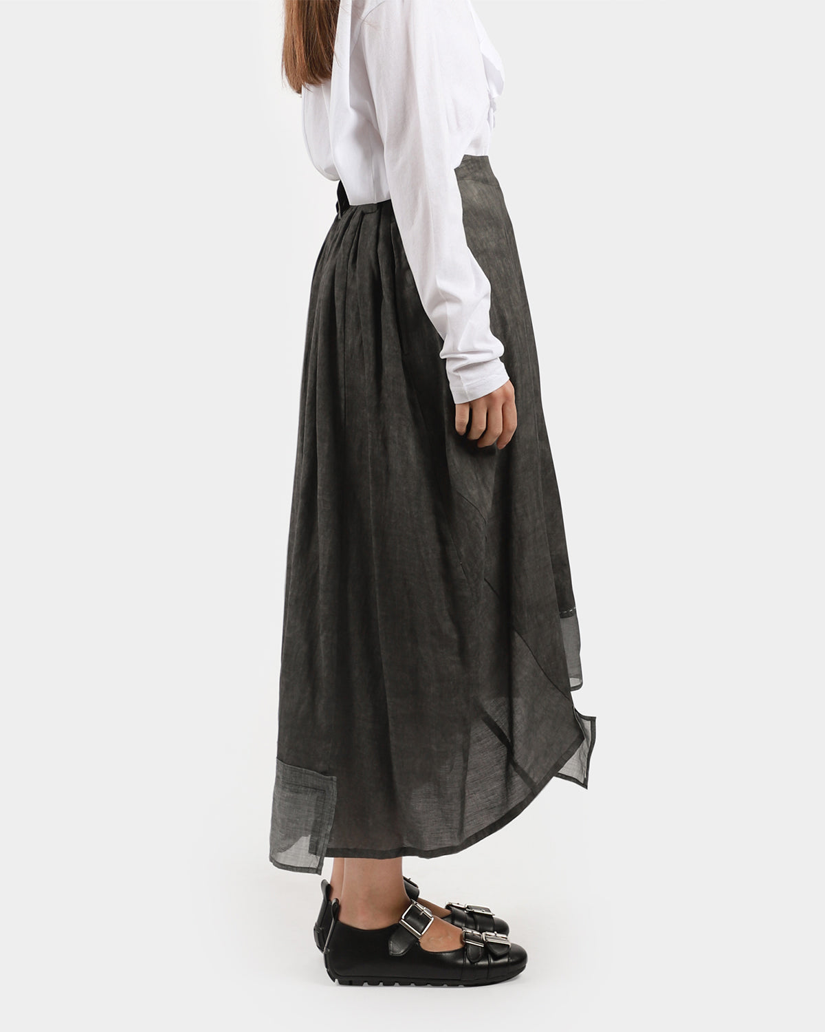 Charcoal Contrast Stitch Skirt