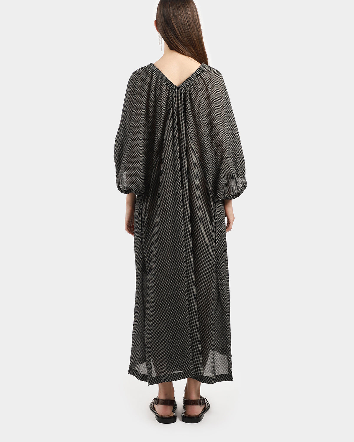 Check V-Neck Dress