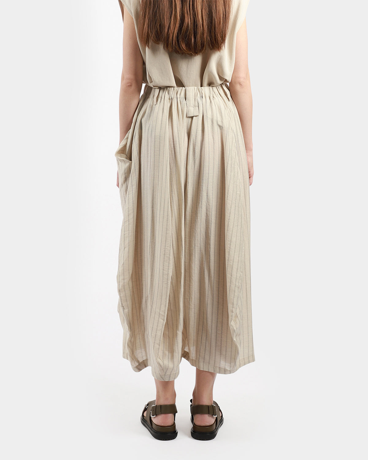 Cropped Striped Balloon Pant