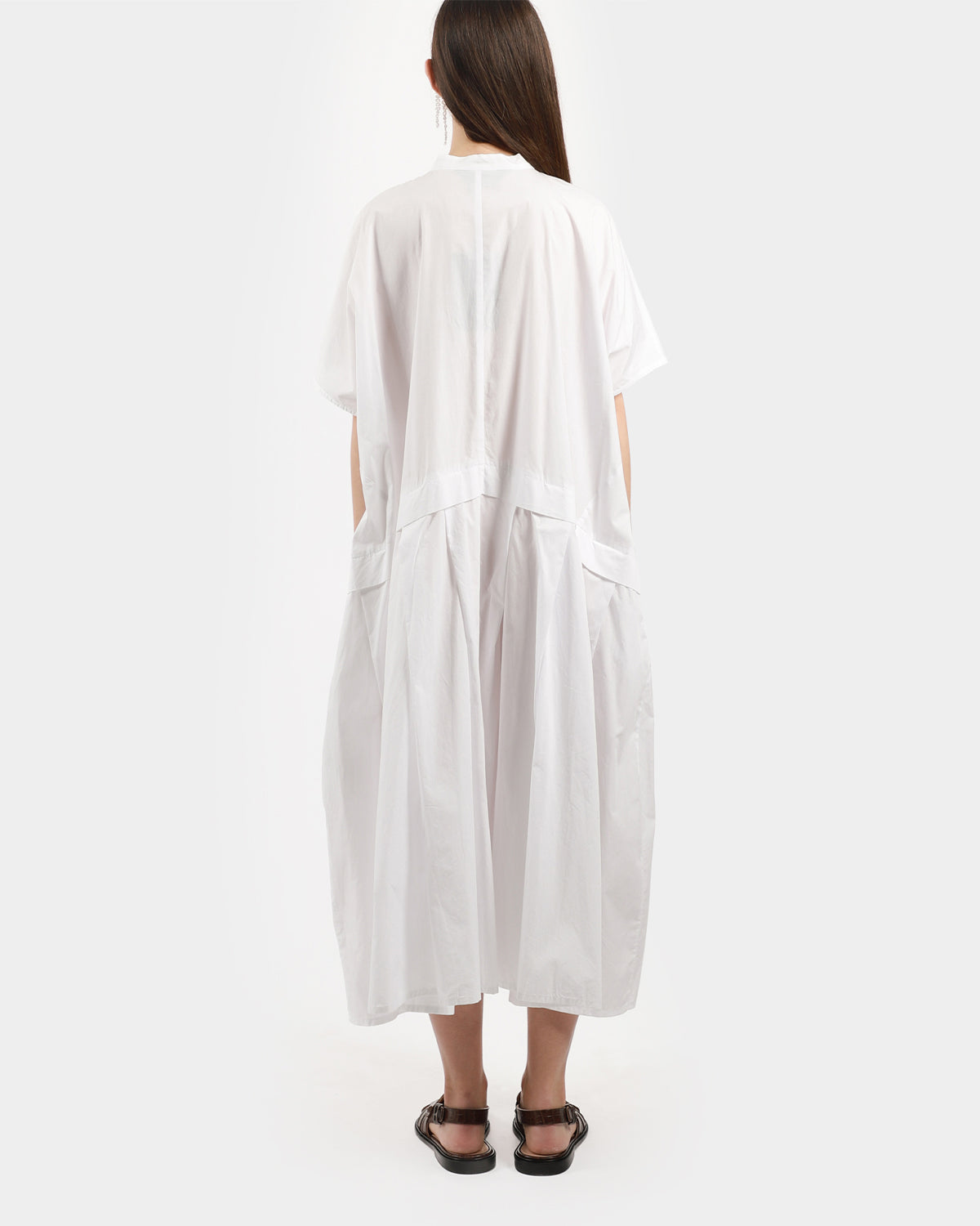 Side Pleat Button-Up Dress