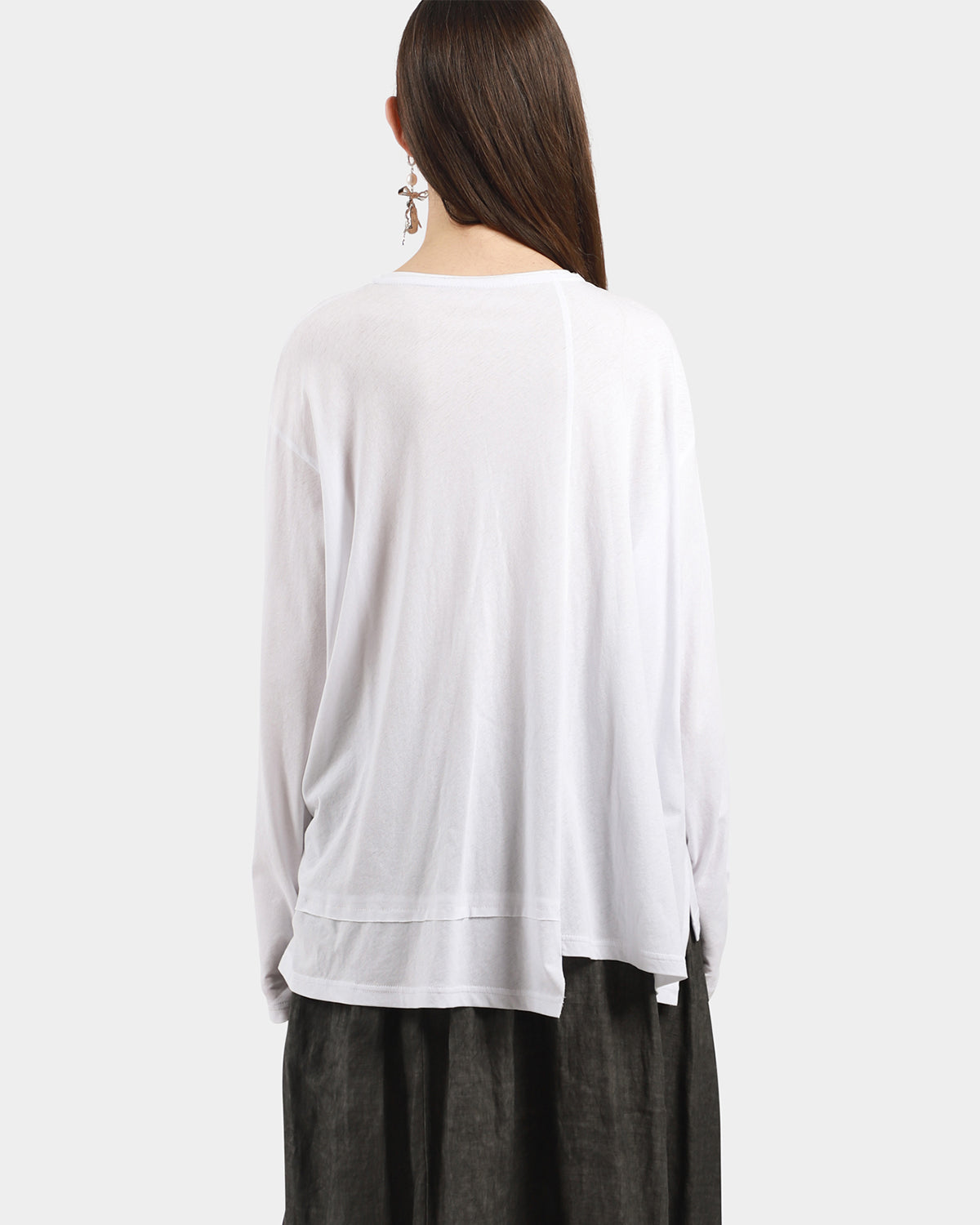 White Ruffle Detail Blouse