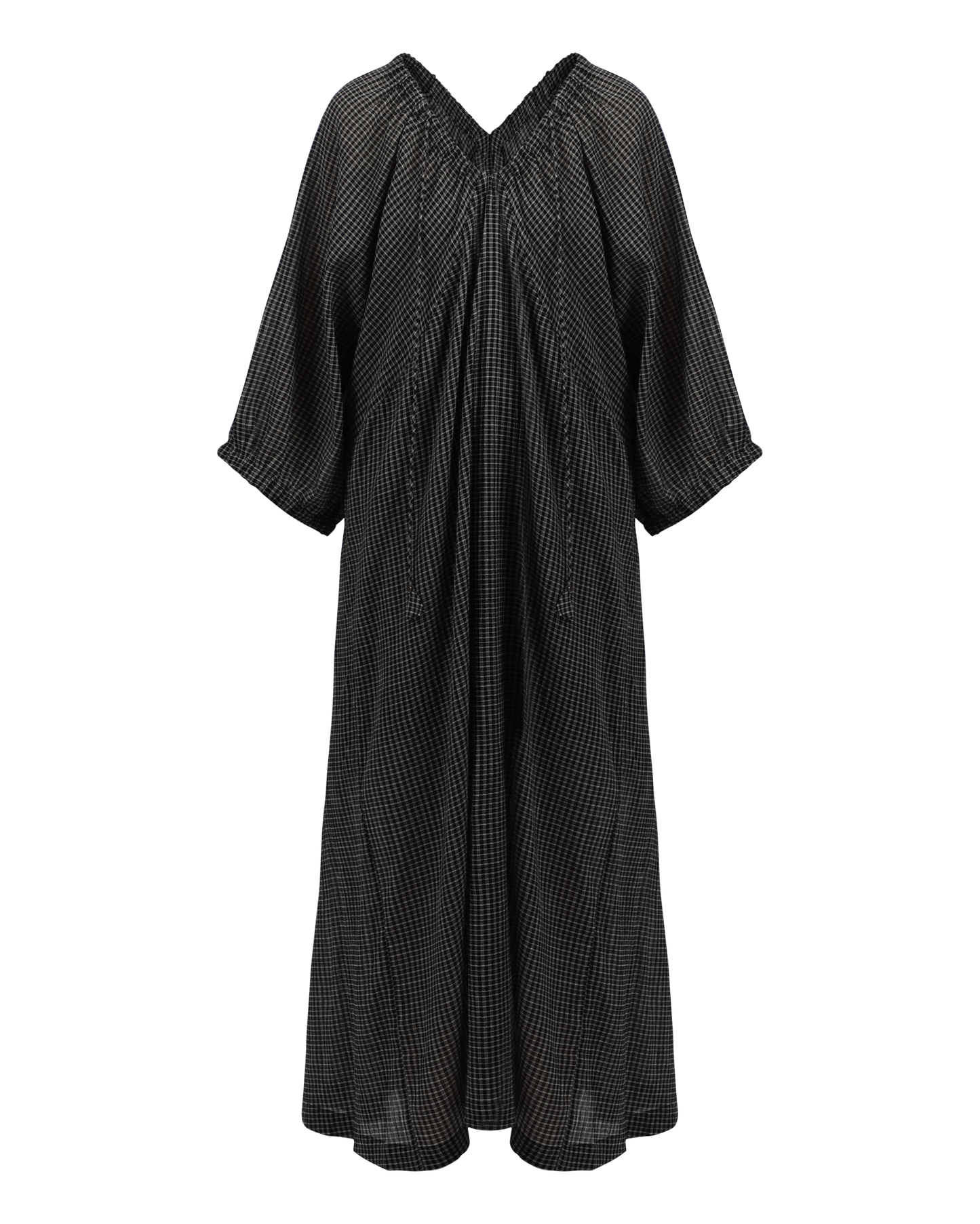 Check V-Neck Dress