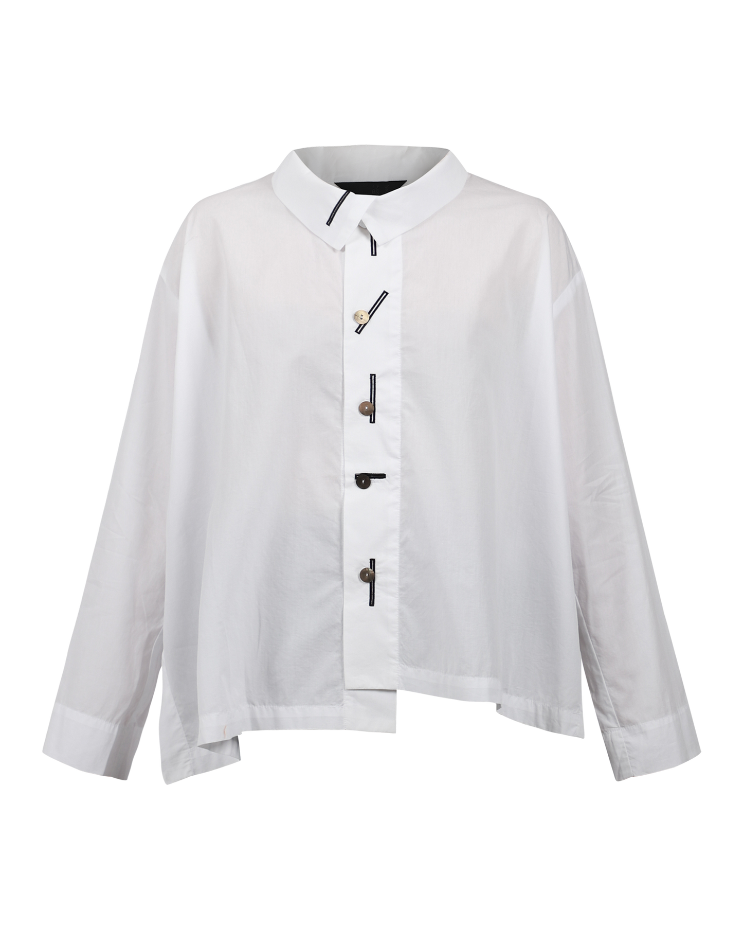 Contrast Button Hole Blouse