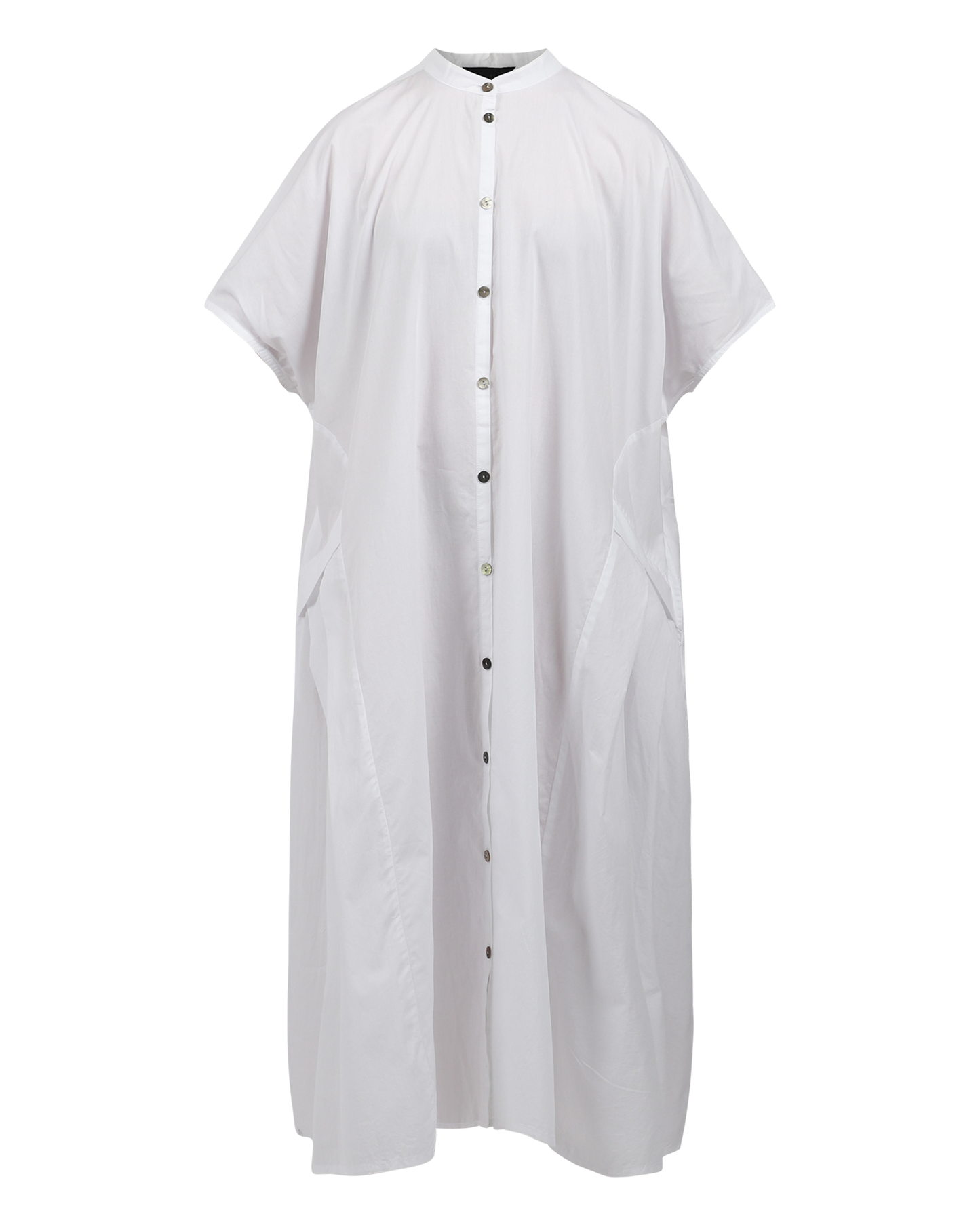 Side Pleat Button-Up Dress