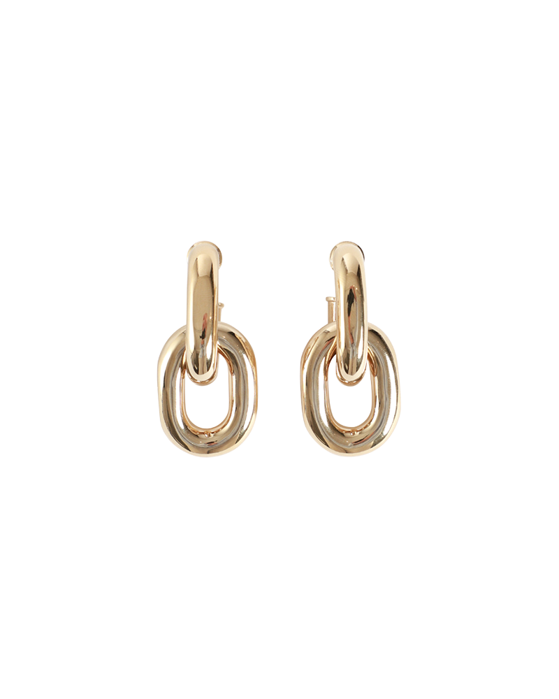 XL Link Double Hoop Earrings