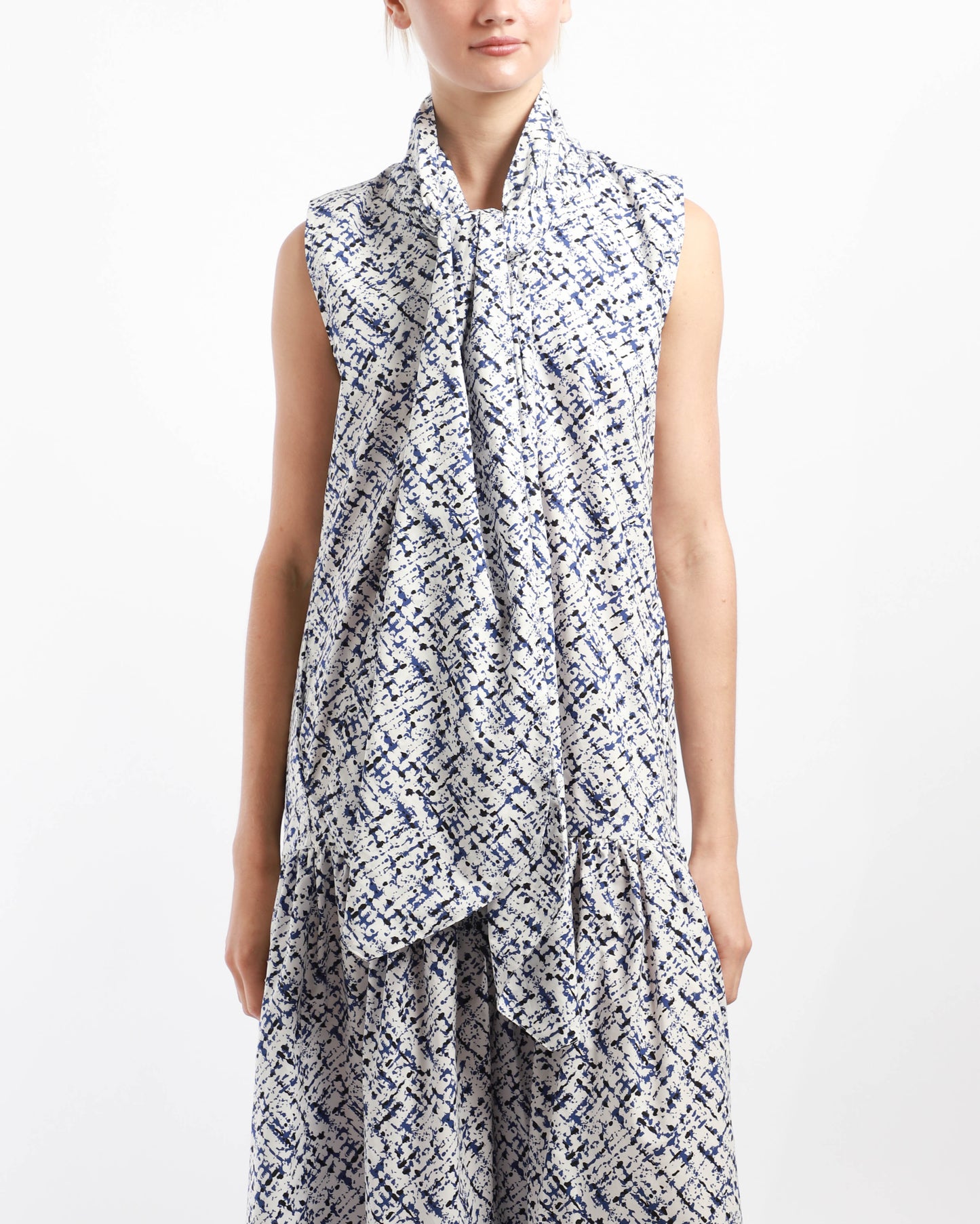 Neck Tie Long Dress