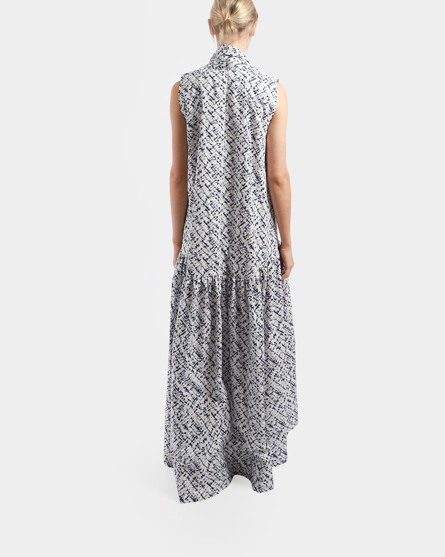 Neck Tie Long Dress