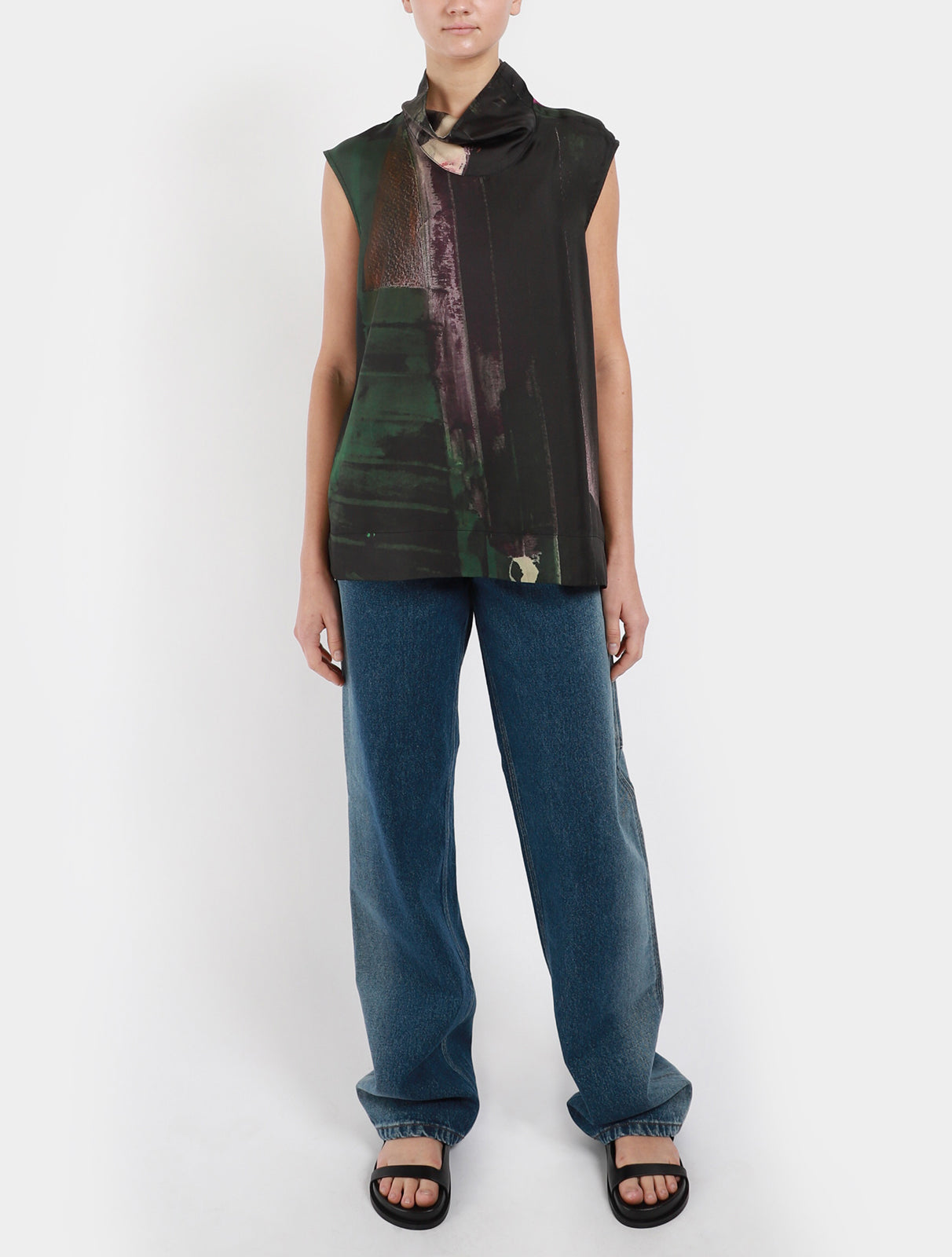 Funnel Neck Silk Shell
